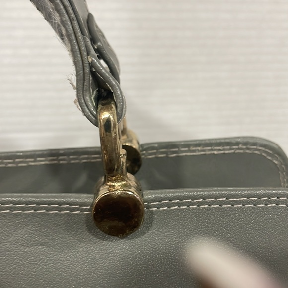 Vintage gray leather bag - Picture 3 of 6